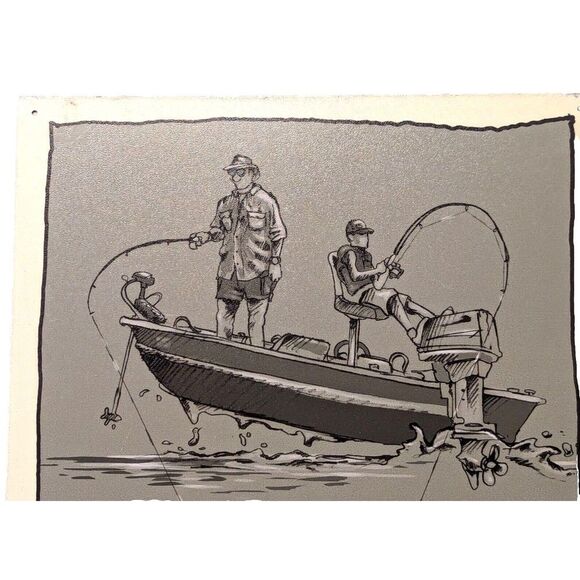 Story of My Life Fishing Tin Sign Funny Fishermen Boat Fish 12 x 16-in Gift NEW - Picture 3 of 3